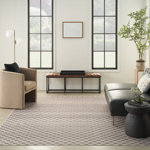 Homeroots 6' X 9' Ivory And Brown Geometric Power Loom Washable Non Skid Area Rug  Cotton Blend 533251