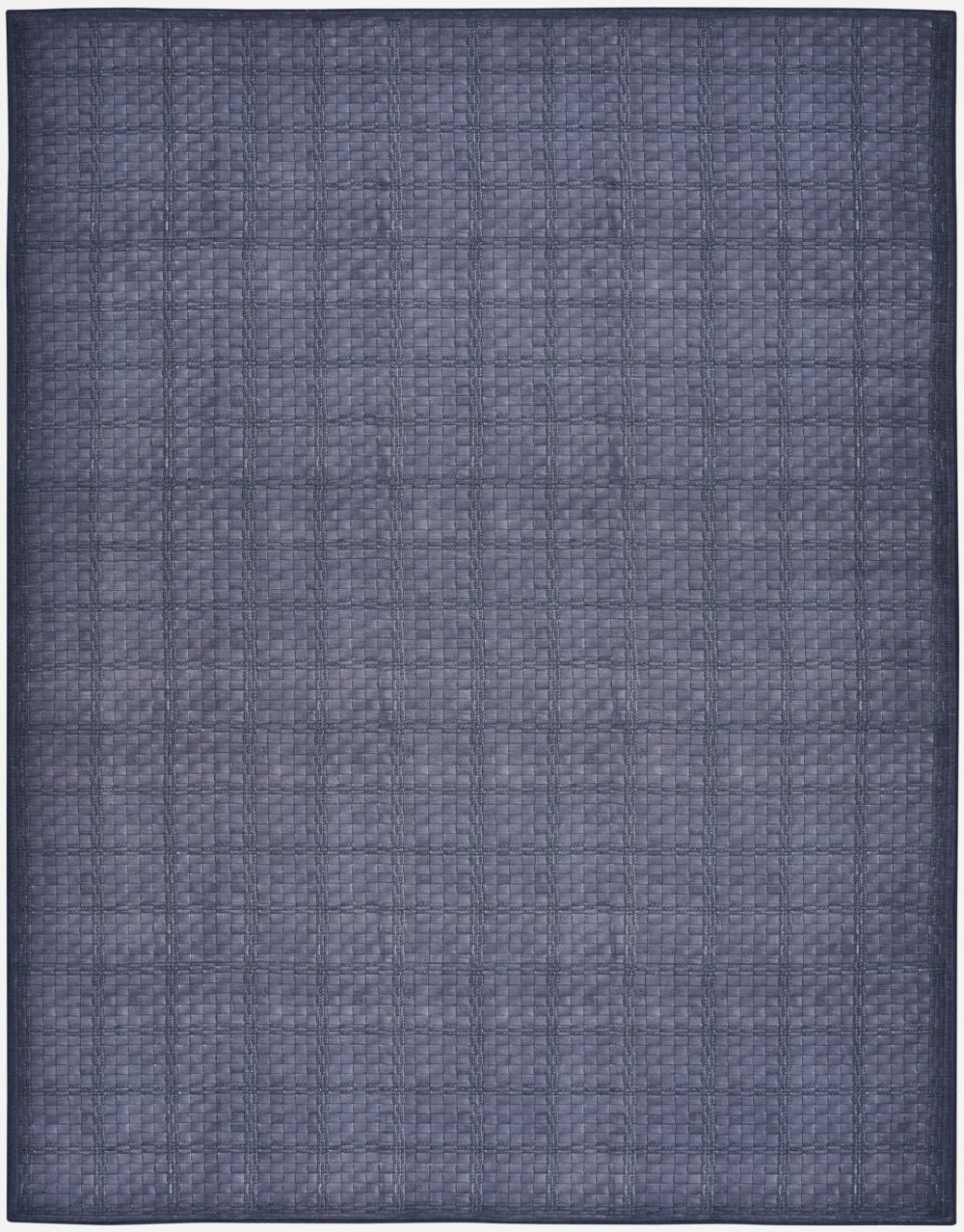 Homeroots 8' X 10' Blue And Gray Geometric Power Loom Washable Non Skid Area Rug  Cotton Blend 533256