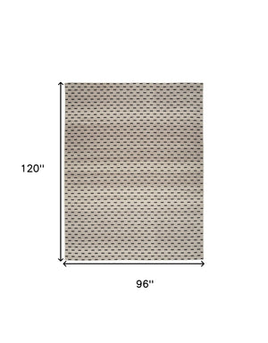 Homeroots 8' X 10' Black And Ivory Abstract Power Loom Washable Non Skid Area Rug  Cotton Blend 533257