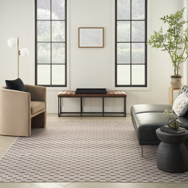 Homeroots 8' X 10' Black And Ivory Abstract Power Loom Washable Non Skid Area Rug  Cotton Blend 533257