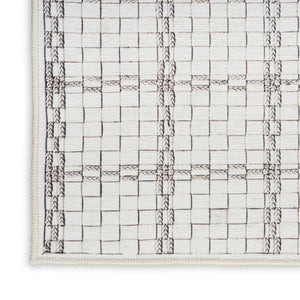 HomeRoots 9' Gray and Ivory Geometric Area Rug - Durable, Washable, Non-Skid Design for Modern Spaces 9' X 12' 533258