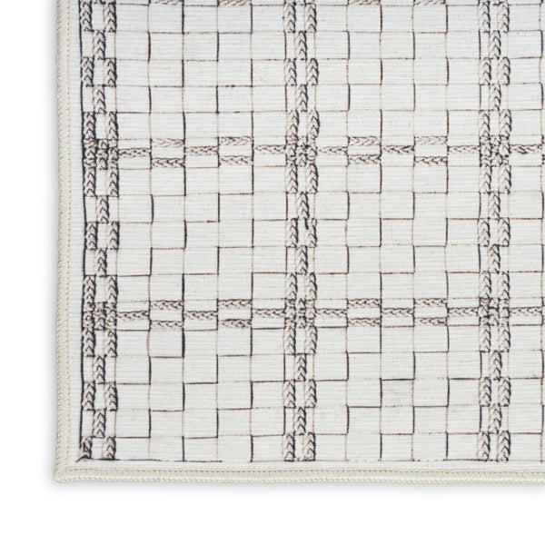 HomeRoots 9' Gray and Ivory Geometric Area Rug - Durable, Washable, Non-Skid Design for Modern Spaces 9' X 12' 533258