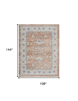 Homeroots 9' X 12' Gray And Red Oriental Power Loom Area Rug  Polypropylene,Polyester 533275