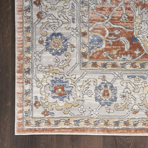 HomeRoots 9' Elegant Gray and Red Oriental Power Loom Area Rug - Durable, Stylish Design for Home Décor 9' X 12' 533275