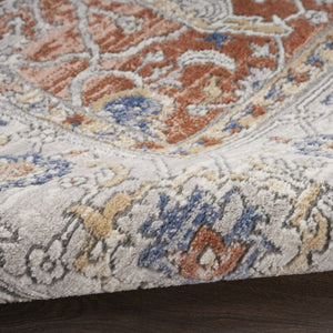 HomeRoots 9' Elegant Gray and Red Oriental Power Loom Area Rug - Durable, Stylish Design for Home Décor 9' X 12' 533275