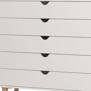 Homeroots 36" Elegant Five Drawer Dresser - Enhance Your Space With Stylish Storage & Timeless Design White Manufactured Wood 533281
