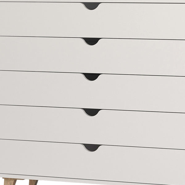 Homeroots 36" Elegant Five Drawer Dresser - Enhance Your Space With Stylish Storage & Timeless Design White Manufactured Wood 533281