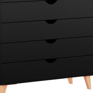 Homeroots 36" Elegant Five Drawer Dresser - Enhance Your Space With Stylish Storage & Timeless Design Black Manufactured Wood 533282