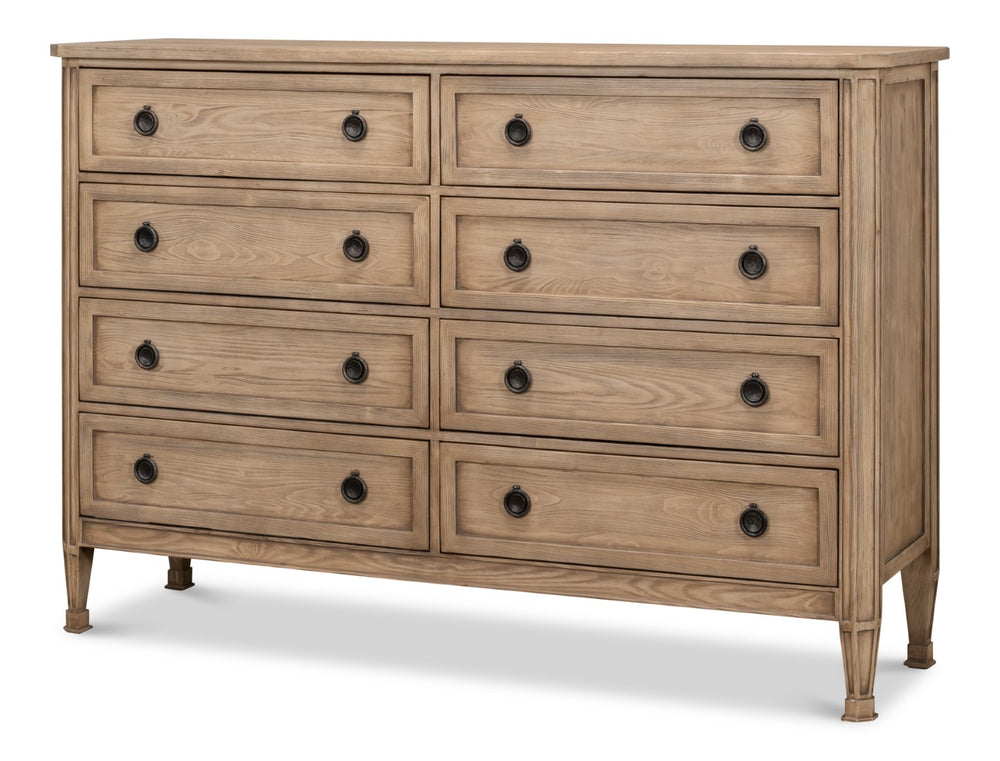 Sarreid Barbera Flaky Pine Finish Dresser - Rustic Charm With Cast Iron Accents For Timeless Elegance Tan  53329