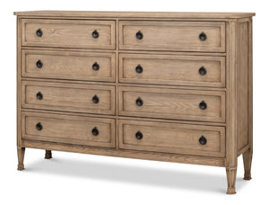 Sarreid Barbera Flaky Pine Finish Dresser - Rustic Charm With Cast Iron Accents For Timeless Elegance Tan  53329