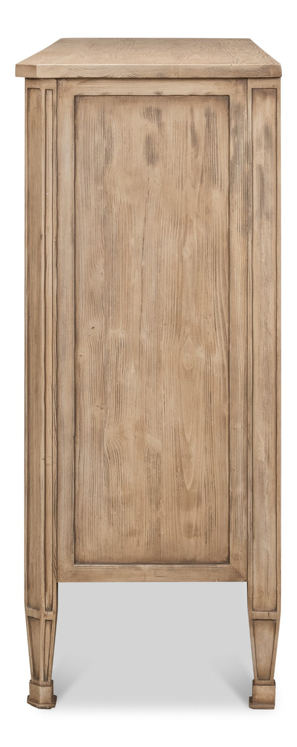 Sarreid Barbera Flaky Pine Finish Dresser - Rustic Charm With Cast Iron Accents For Timeless Elegance Tan  53329