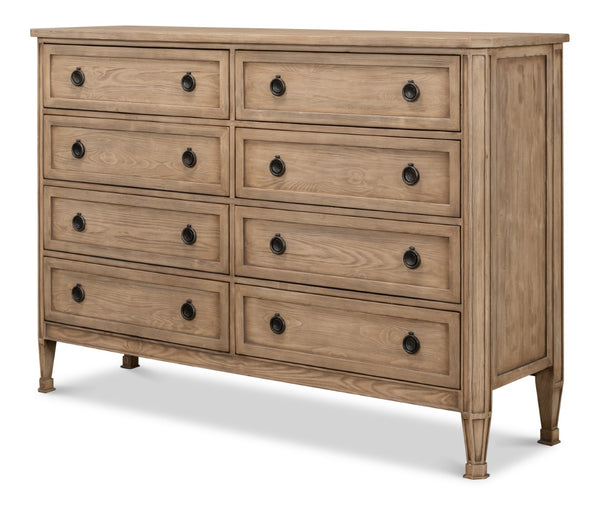 Sarreid Barbera Flaky Pine Finish Dresser - Rustic Charm With Cast Iron Accents For Timeless Elegance Tan  53329