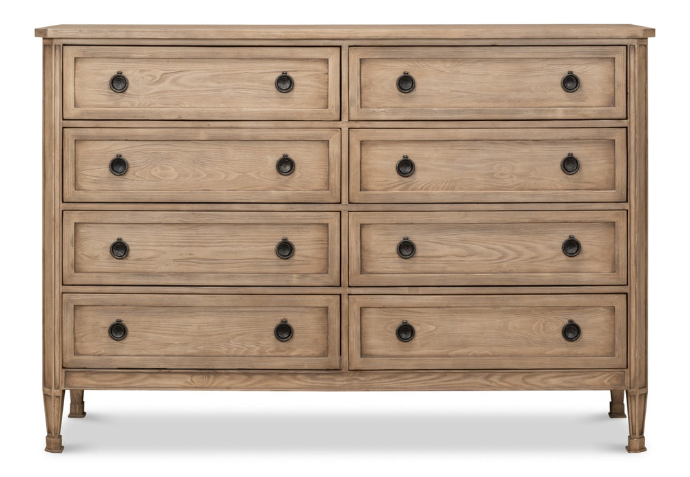Sarreid Barbera Flaky Pine Finish Dresser - Rustic Charm With Cast Iron Accents For Timeless Elegance Tan  53329
