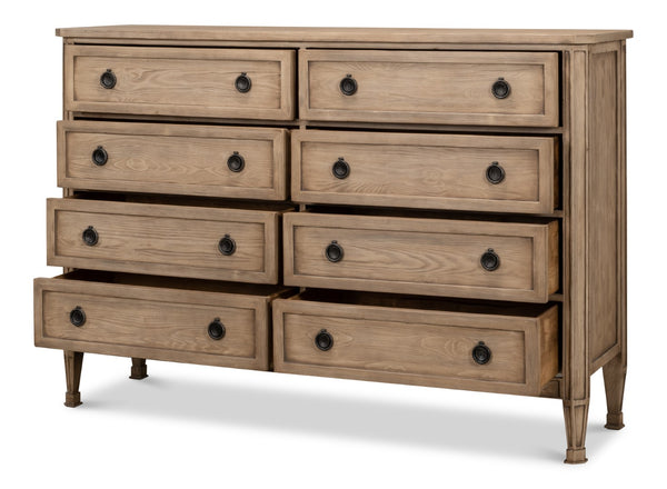 Sarreid Barbera Flaky Pine Finish Dresser - Rustic Charm With Cast Iron Accents For Timeless Elegance Tan  53329