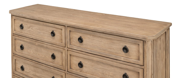 Sarreid Barbera Flaky Pine Finish Dresser - Rustic Charm With Cast Iron Accents For Timeless Elegance Tan  53329