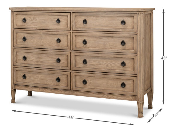 Sarreid Barbera Flaky Pine Finish Dresser - Rustic Charm With Cast Iron Accents For Timeless Elegance Tan  53329