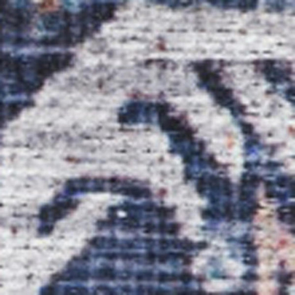 HomeRoots 5' Blue and Red Oriental Area Rug - Distressed Power Loom Design, Washable, Non-Skid for Easy Care 5' X 8' 533300