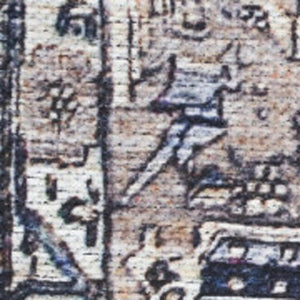 HomeRoots 5' Ivory and Blue Oriental Area Rug - Power Loomed, Distressed, Washable, Non-Skid for Easy Care 5' X 8' 533304
