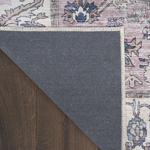 Homeroots 8' X 10' Beige And Gray Oriental Power Loom Distressed Washable Non Skid Area Rug  Polyester 533327