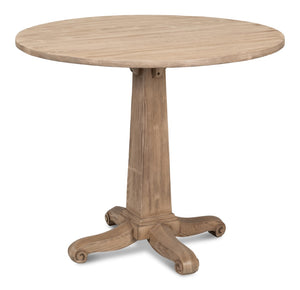 Sarreid Perry Flaky Pine Finish Bistro Table - Elegant Rustic Charm For Your Dining Space And Gatherings Brown  53334