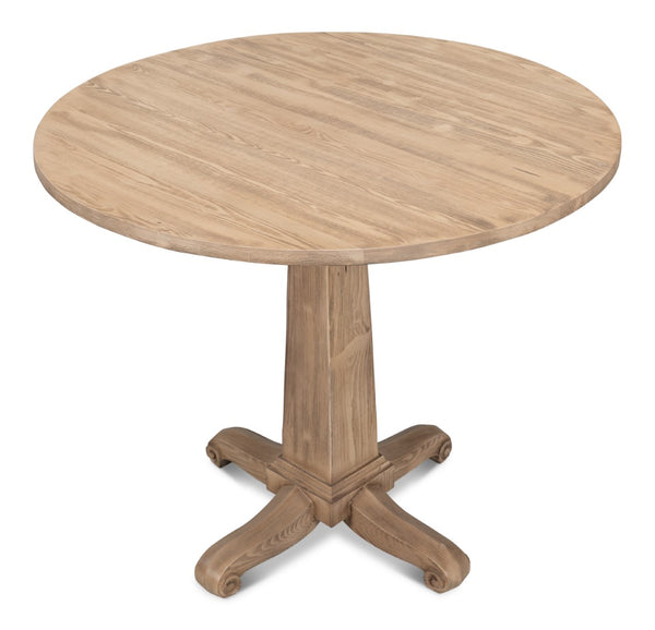 Sarreid Perry Flaky Pine Finish Bistro Table - Elegant Rustic Charm For Your Dining Space And Gatherings Brown  53334