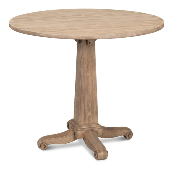 Sarreid Perry Flaky Pine Finish Bistro Table - Elegant Rustic Charm For Your Dining Space And Gatherings Brown  53334