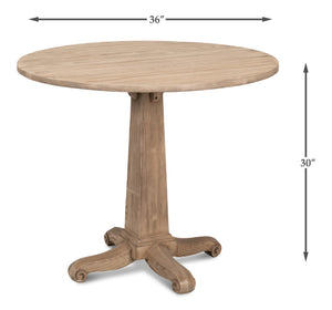 Sarreid Perry Flaky Pine Finish Bistro Table - Elegant Rustic Charm For Your Dining Space And Gatherings Brown  53334