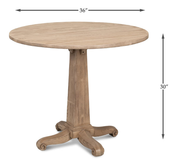 Sarreid Perry Flaky Pine Finish Bistro Table - Elegant Rustic Charm For Your Dining Space And Gatherings Brown  53334