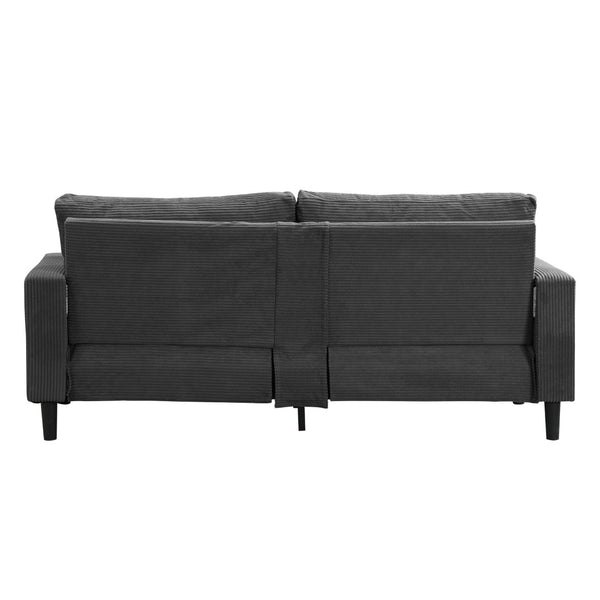 English Elm 74" Three Seat Sofa Hardwood Frame High Density Foam Upholstered Modern Living Room Dark Gray W311P221223