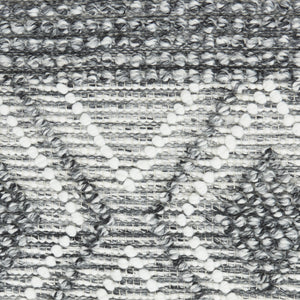 Homeroots 5' X 8' Gray And Ivory Geometric Hand Woven Area Rug With Fringe  Polyester 533370