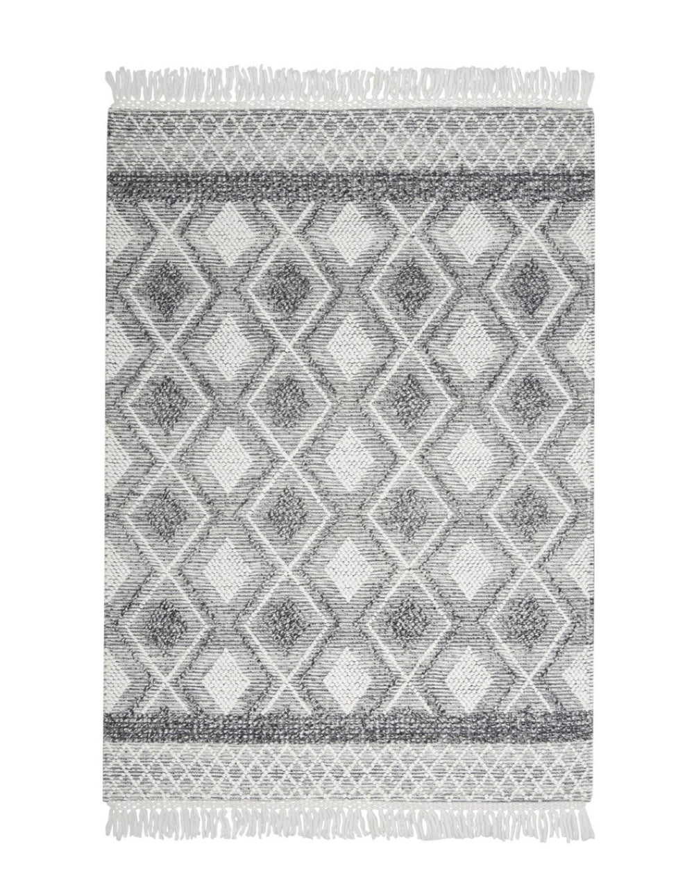 HomeRoots 5' Teal Ivory and Gray Floral Medallion Handmade Area Rug with Fringe - Elevate Your Space Elegantly 5' X 8' 533372