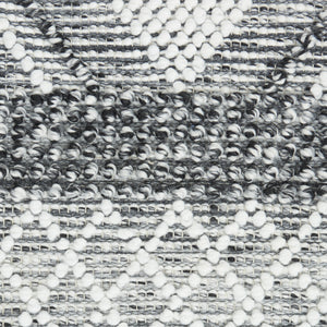 Homeroots 5' X 8' Gray And Ivory Geometric Flatweave Handmade Area Rug With Fringe  Polyester 533372