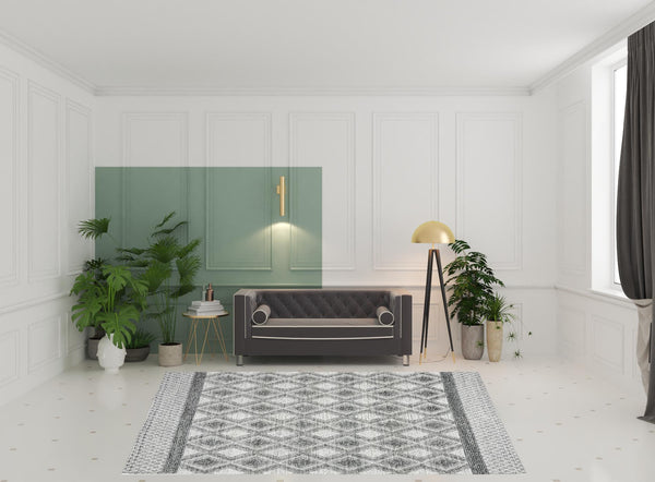 Homeroots 8' X 11' Gray And Ivory Geometric Hand Woven Area Rug With Fringe  Polyester 533375