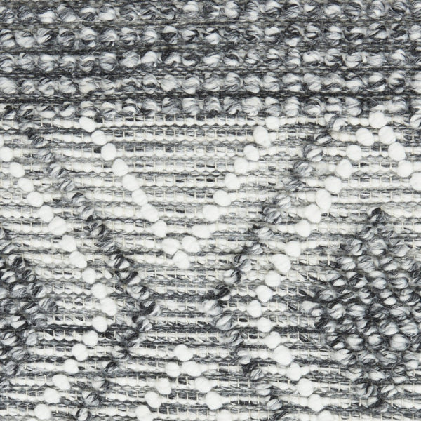 HomeRoots 8' Gray and Ivory Geometric Runner Rug - Hand-Woven Artisanal Design with Fringe for Modern Spaces 533376