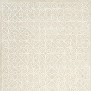 HomeRoots 4' X 6' Geometric Hand-Tufted Area Rug - Stylish Modern Design for Living Rooms and Bedrooms Ivory, Tan 533379