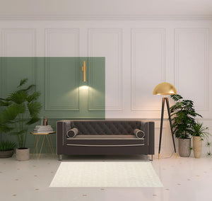 Homeroots 4' X 6' Ivory And Tan Geometric Hand Tufted Area Rug  Wool Blend 533379