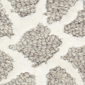HomeRoots 4' Gray and Ivory Geometric Hand-Tufted Area Rug - Modern Style for Living Rooms and Bedrooms 4' X 6' 533381