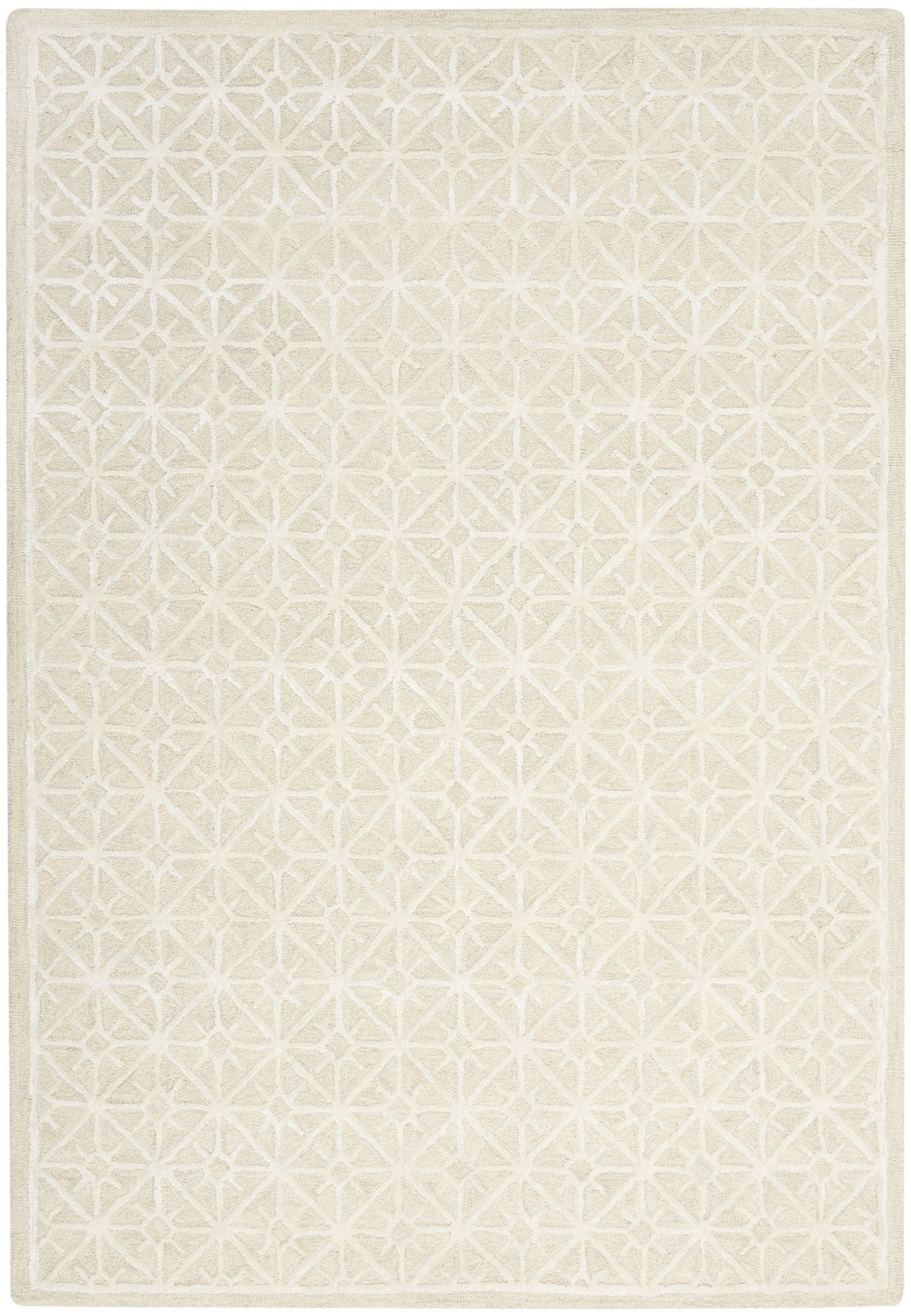 Homeroots 5' X 7' Brown And Ivory Geometric Hand-tufted Area Rug - Cozy Texture And Stylish Design For Any Room  Wool Blend 533383