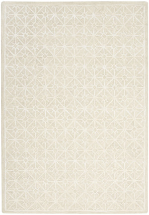 Homeroots 5' X 7' Brown And Ivory Geometric Hand-tufted Area Rug - Cozy Texture And Stylish Design For Any Room  Wool Blend 533383