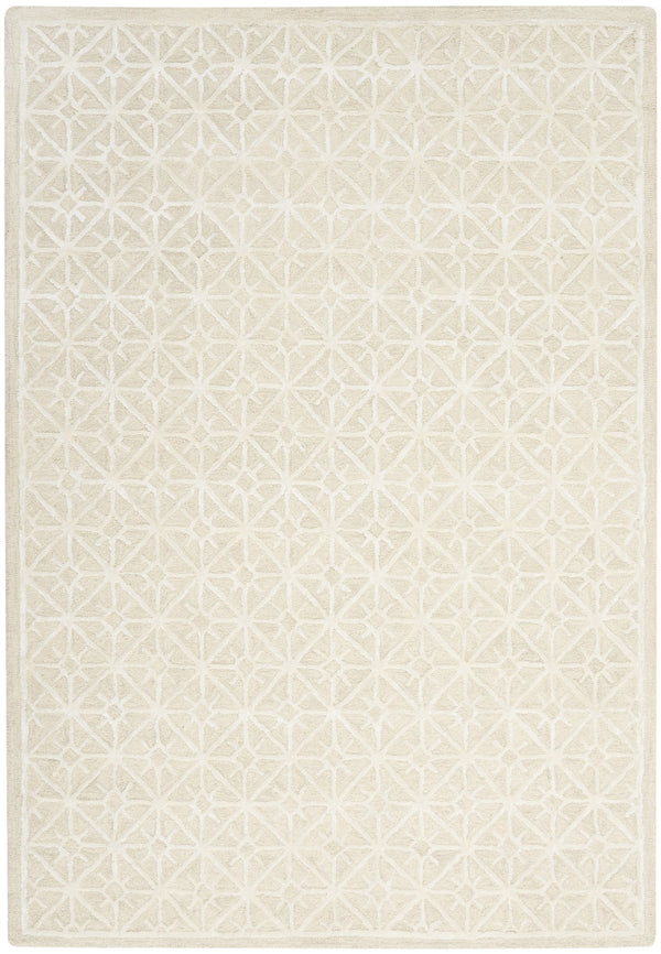 Homeroots 5' X 7' Brown And Ivory Geometric Hand-tufted Area Rug - Cozy Texture And Stylish Design For Any Room  Wool Blend 533383