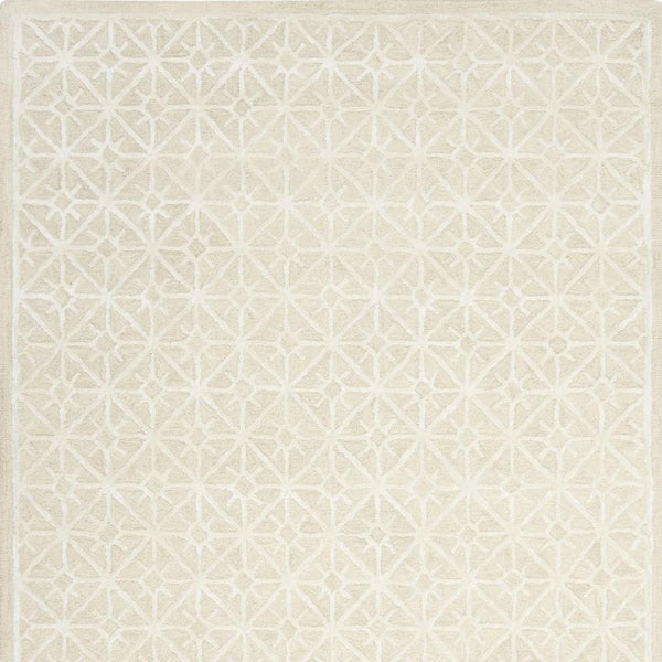 HomeRoots 5' X 7' Brown and Ivory Geometric Hand-Tufted Area Rug - Durable, Soft, Contemporary Style for Any Room 533383