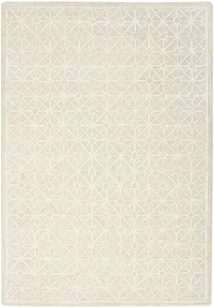 HomeRoots 5' X 7' Brown and Ivory Geometric Hand-Tufted Area Rug - Durable, Soft, Contemporary Style for Any Room 533383