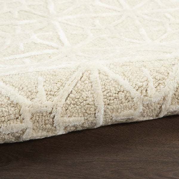 HomeRoots 5' X 7' Brown and Ivory Geometric Hand-Tufted Area Rug - Durable, Soft, Contemporary Style for Any Room 533383