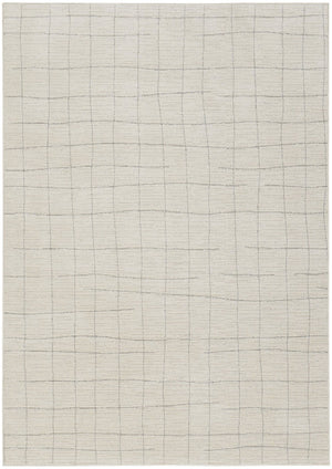 HomeRoots 4' Gray and Ivory Abstract Area Rug - Modern Scandinavian Design for Stylish Comfort and Durability 4' X 6' 533391