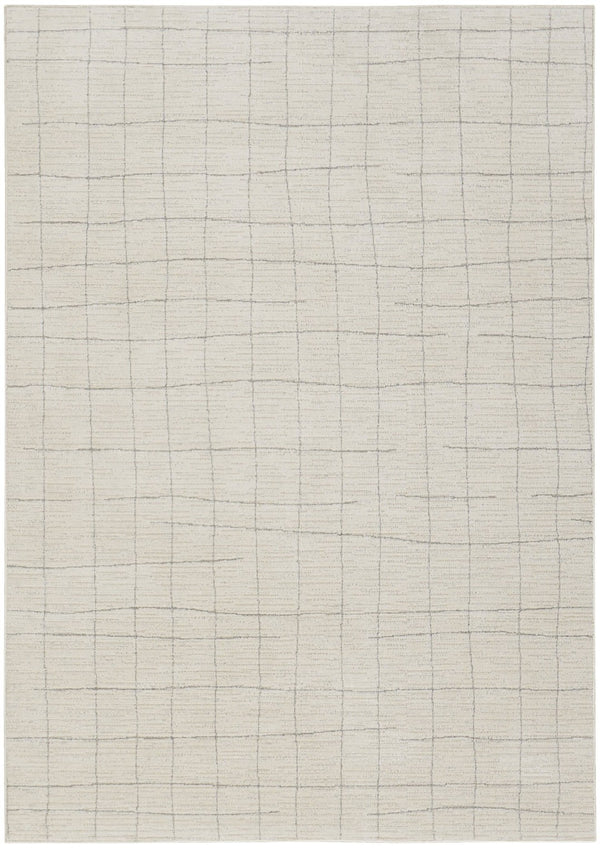 HomeRoots 4' Gray and Ivory Abstract Area Rug - Modern Scandinavian Design for Stylish Comfort and Durability 4' X 6' 533391