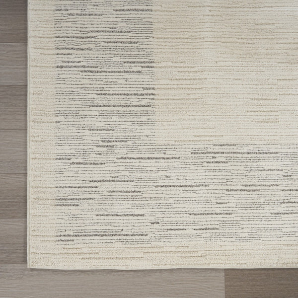 HomeRoots 4' Gray and Ivory Striped Area Rug - Modern Scandinavian Design for Entryways, Bedrooms, and More 4' X 6' 533392