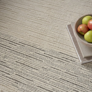 HomeRoots 4' Gray and Ivory Striped Area Rug - Modern Scandinavian Design for Entryways, Bedrooms, and More 4' X 6' 533392