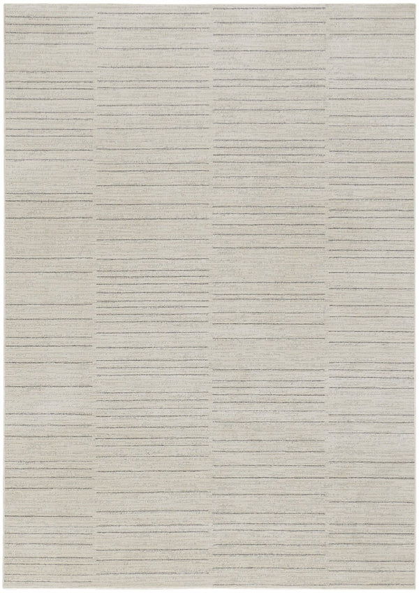 HomeRoots 4' Gray and Ivory Abstract Area Rug - Modern Scandinavian Design for Effortless Elegance and Comfort 4' X 6' 533393