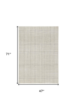HomeRoots 4' Gray and Ivory Abstract Area Rug - Modern Scandinavian Design for Minimalist Home Decor Charm 4' X 6' 533394