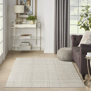 HomeRoots 4' Gray and Ivory Abstract Area Rug - Modern Scandinavian Design for Minimalist Home Decor Charm 4' X 6' 533394